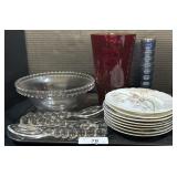 Vintage Ceramic Plates, Glass Vase & Salad Bowls.