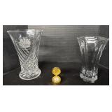2 Glass Vases, Hamilton Table Clock.