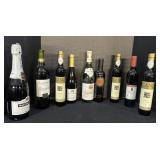9 Wine Bottles.