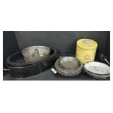 Enamelware, Plates & Roaster, Blue Magic Tin.