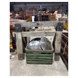 Vtg Ford & Chevrolet Hubcaps, (2) SawHorses.