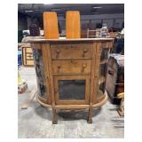 Antique Tiger Oak Curio Cabinet.