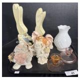Milk Glass Vase, Easter Decor, Angel Decor.