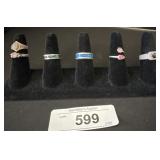6 Sterling Silver Rings.