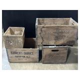 4 Advertising Crates (Rainier Dairy, Stafford