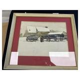Framed Snow Farm Scene Print Wyeth.