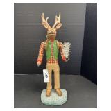 Wooden Deer Sculpture.
