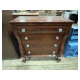 Antique Cherry Empire Style Chest of Drawers.