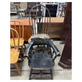 Oak & Cane Windsor Chair, Hitchcock Style Childs