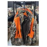 3 Various Hunting Jackets, Eddie Bauer Vest.