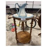 Antique Barley Twist Wash Stand, Basin & Pitcher.