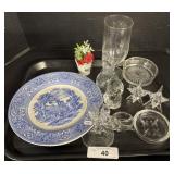 2 Blue & White Transferware Plates.