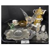 Decorative Glass Bird, Glass S&P Shakers.