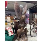 Super Cool Hand Carved Eagle Statue.