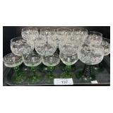 Vintage Grapevine Luminarc Vaseline Glasses.