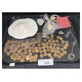 Wheat/Lincoln Pennies, Large Sand Dollar.