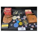 Adv. Vintage Political Buttons, Pocket Knives.
