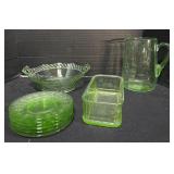 Green Depression Uranium Glassware.
