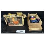 Tin Wind-Up Chicken & College Bear W/ Boxes.