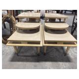 Mid Century Modern Blonde Oak End Tables.