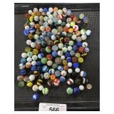 Tray Of Various Vintage Glass Marbles.