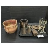 Stoneware Crocks, Gunnison Home Plate, Bells.