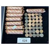 7 Full Rolls, 1 Open Roll & Various Lose Pennines.