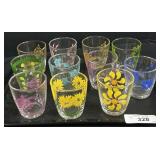 Vintage Hazel Atlas Floral Sour Cream Glasses.
