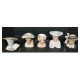 5 Vintage Lady Head Vases.