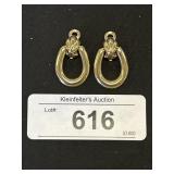 14K Gold Clip On Earrings.