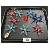 Hand Made Beaded Snowflake Ornaments.