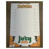 Jucy Orange Sandwich Adv Restaurant Board.