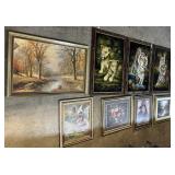 8 Large Art Prints & 1 Mirror.