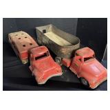 Vintage Tin Toy Trucks.