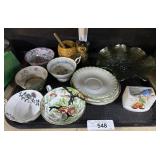 Hand Painted Bone China, Candy Dish, Honey Pot.