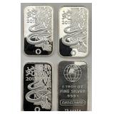 4 1 Troy Oz Fine Silver Bars.