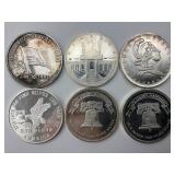 6 1 Troy Oz Fine Silver Rounds.