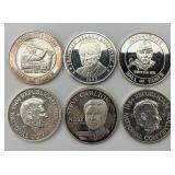 6 1 Troy Oz Fine Silver Rounds.