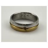 Two Toned Gold Band.