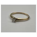 14KT Gold Diamond Solitaire Engagement Ring.