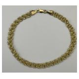 14KT Gold Love Knot Chain Bracelet.