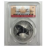 PGCS 1oz Fine Silver 2016 Canadian $5 Cougar.