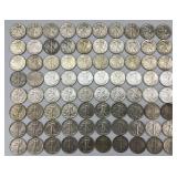 80 90% Silver Walking Liberty Half Dollars.
