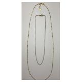 14KT Gold & 925 Italian Silver Chain Necklaces.