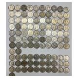 102 90% Silver Walking, Kennedy, Franklin Halves.