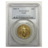 PCGS Graded 2008-W $25 1/2oz Fine Gold Eagle.