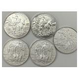 5 1 Troy Oz Fine Silver Rounds.