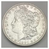1 90% Silver 1897 Morgan Dollar.