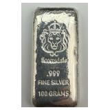Scottsdale 100g Fine Silver Bar.