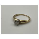 1950s 14-18KT Gold Diamond Engagement Ring.
